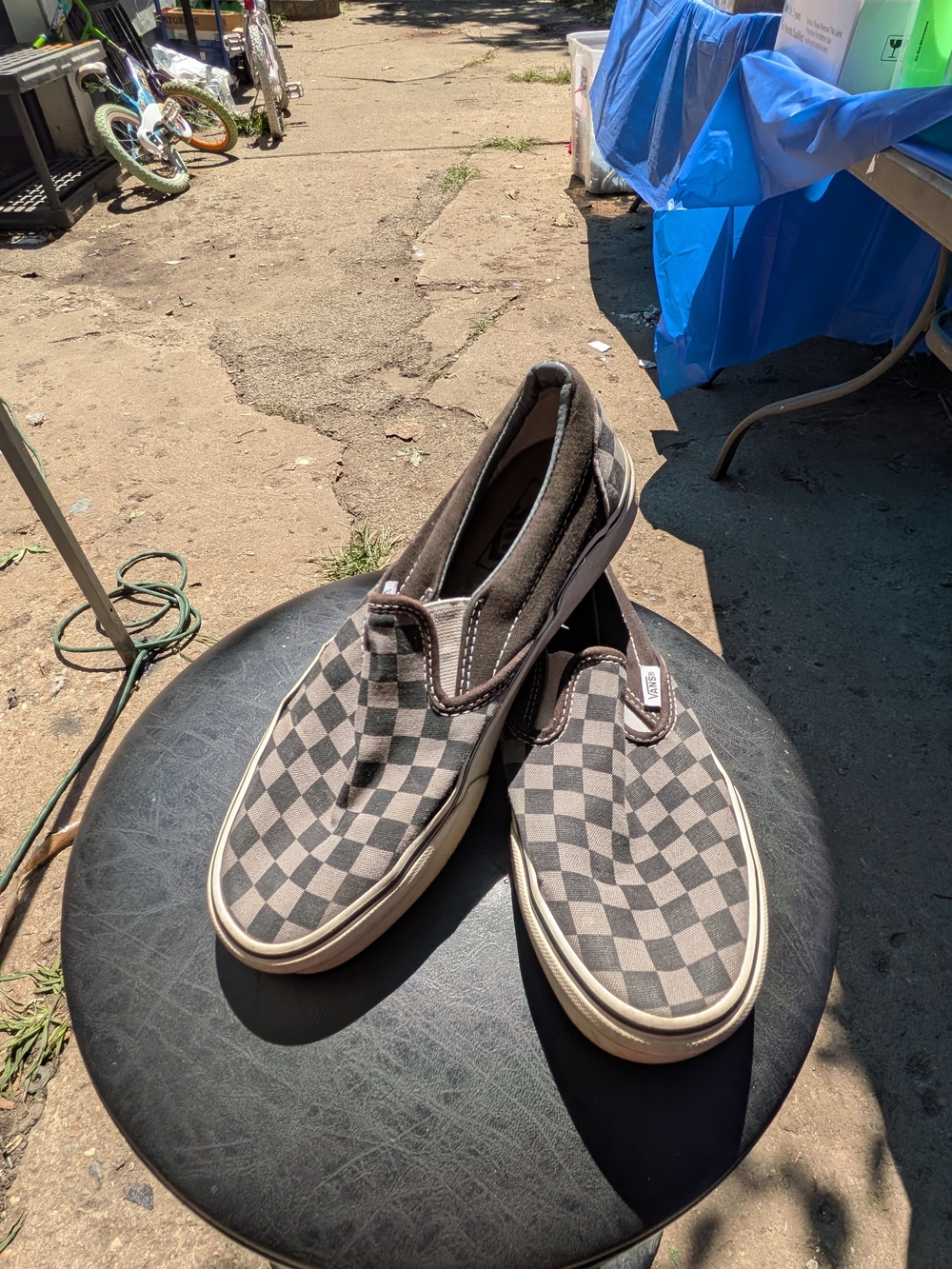 Vans Classic Slip-On Checkerboard Men’s Shoes - Black/Gray